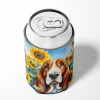Basset Hound 6018 In Sunflowers Can or Bottle Hugger