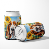 Basset Hound 6018 In Sunflowers Can or Bottle Hugger