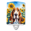 Basset Hound 6018 In Sunflowers Ceramic Night Light