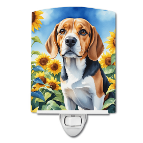 Beagle 6019 In Sunflowers Ceramic Night Light