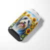 Bearded Collie 6020 In Sunflowers Can or Bottle Hugger