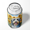 Bearded Collie 6020 In Sunflowers Can or Bottle Hugger