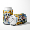 Bearded Collie 6020 In Sunflowers Can or Bottle Hugger