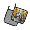 Bearded Collie 6020 In Sunflowers Pair of Potholders