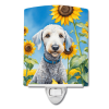 Bedlington Terrier 6021 In Sunflowers Ceramic Night Light