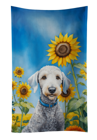 Bedlington Terrier in Sunflowers Kitchen Towel