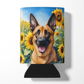 Belgian Malinois 6022 In Sunflowers Can or Bottle Hugger