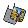 Belgian Malinois 6022 In Sunflowers Pair of Potholders