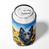 Belgian Sheepdog 6023 In Sunflowers Can or Bottle Hugger