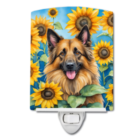 Belgian Tervuren 6024 In Sunflowers Ceramic Night Light