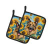 Belgian Tervuren 6024 In Sunflowers Pair of Potholders