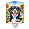 Bernese Mountain Dog 6026 In Sunflowers Ceramic Night Light