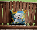 Bichon Frise 6027 In Sunflowers Throw Pillow