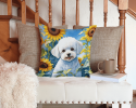 Bichon Frise 6027 In Sunflowers Throw Pillow