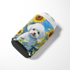 Bichon Frise 6027 In Sunflowers Can or Bottle Hugger