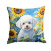Bichon Frise 6027 In Sunflowers Throw Pillow