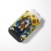 Black and Tan Coonhound 6028 In Sunflowers Can or Bottle Hugger