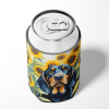Black and Tan Coonhound 6028 In Sunflowers Can or Bottle Hugger