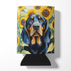 Black and Tan Coonhound 6028 In Sunflowers Can or Bottle Hugger
