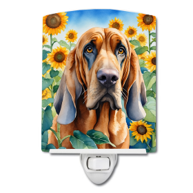 Bloodhound 6029 In Sunflowers Ceramic Night Light