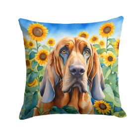 Bloodhound 6029 In Sunflowers Throw Pillow