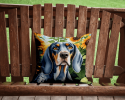 Bluetick Coonhound 6030 In Sunflowers Throw Pillow
