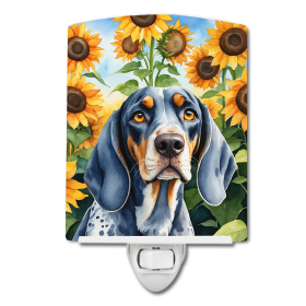 Bluetick Coonhound 6030 In Sunflowers Ceramic Night Light