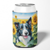 Border Collie 6031 In Sunflowers Can or Bottle Hugger