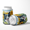 Border Collie 6031 In Sunflowers Can or Bottle Hugger