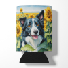 Border Collie 6031 In Sunflowers Can or Bottle Hugger