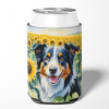 Border Collie 6032 In Sunflowers Can or Bottle Hugger