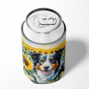Border Collie 6032 In Sunflowers Can or Bottle Hugger