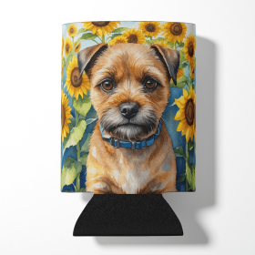 Border Terrier 6033 In Sunflowers Can or Bottle Hugger