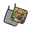 Border Terrier 6033 In Sunflowers Pair of Potholders