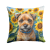 Border Terrier 6033 In Sunflowers Throw Pillow