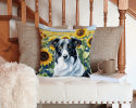 Borzoi 6034 In Sunflowers Throw Pillow