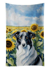 Borzoi 1 in Sunflowers Kitchen Towel
