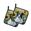 Borzoi 6034 In Sunflowers Pair of Potholders