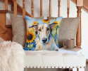 Borzoi 6035 In Sunflowers Throw Pillow