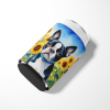 Boston Terrier 6036 In Sunflowers Can or Bottle Hugger