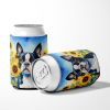 Boston Terrier 6036 In Sunflowers Can or Bottle Hugger