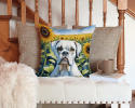 Boxer 6038 In Sunflowers Throw Pillow