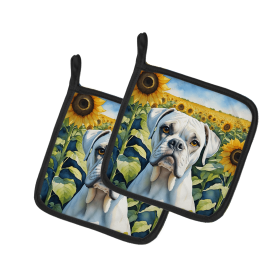 Boxer 6038 In Sunflowers Pair of Potholders