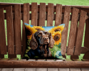 Boykin Spaniel 6039 In Sunflowers Throw Pillow