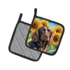 Boykin Spaniel 6039 In Sunflowers Pair of Potholders