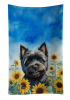 Cairn Terrier 1 in Sunflowers Kitchen Towel