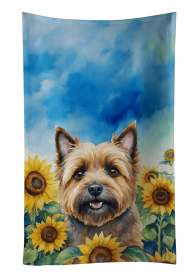Cairn Terrier 2 in Sunflowers Kitchen Towel