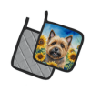 Cairn Terrier 6044 In Sunflowers Pair of Potholders