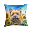 Cairn Terrier 6044 In Sunflowers Throw Pillow
