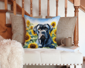 Cane Corso 6045 In Sunflowers Throw Pillow
